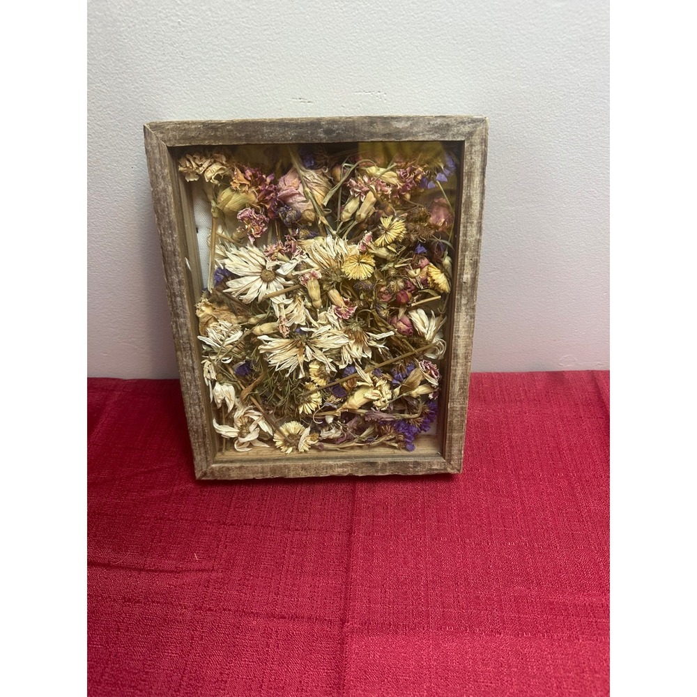 Hobby Lobby Rustic Wood Shadow Box Dried Flower Wall Decor 8x10 1982149